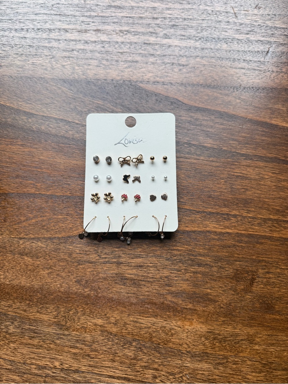 Kids Gold and Silver Stud & Hoop Earring Set - Mixed Colors